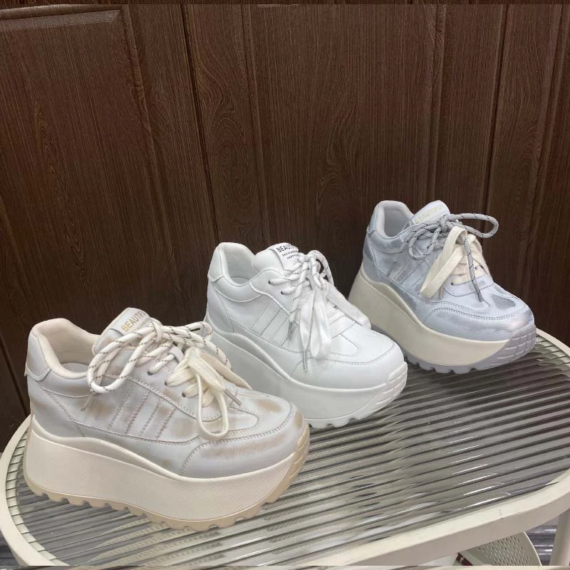 【做旧风】2025早春轻奢ins8CM增高厚底老爹鞋6019