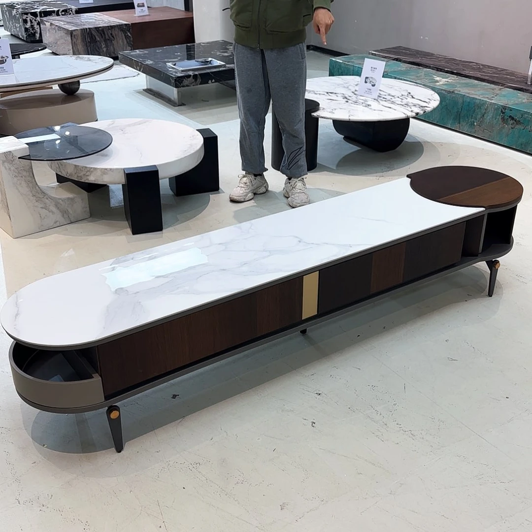 木烟熏木岩版电视柜 带双抽 运费自理