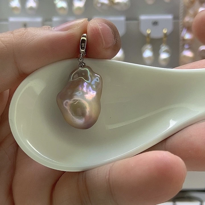 淡水珍珠颈饰银S925镶嵌15