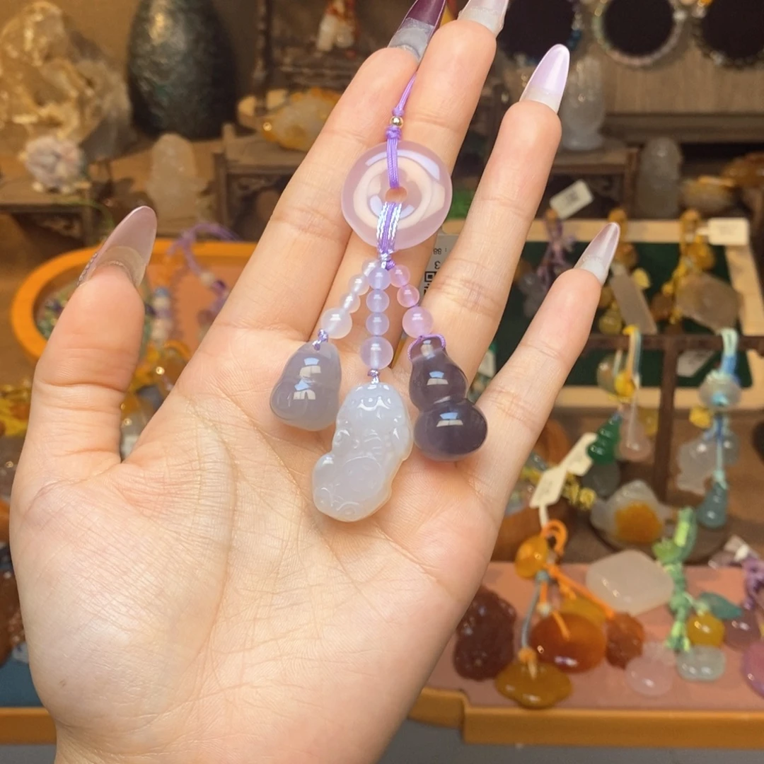 未镶嵌车挂玛瑙/玉髓挂件