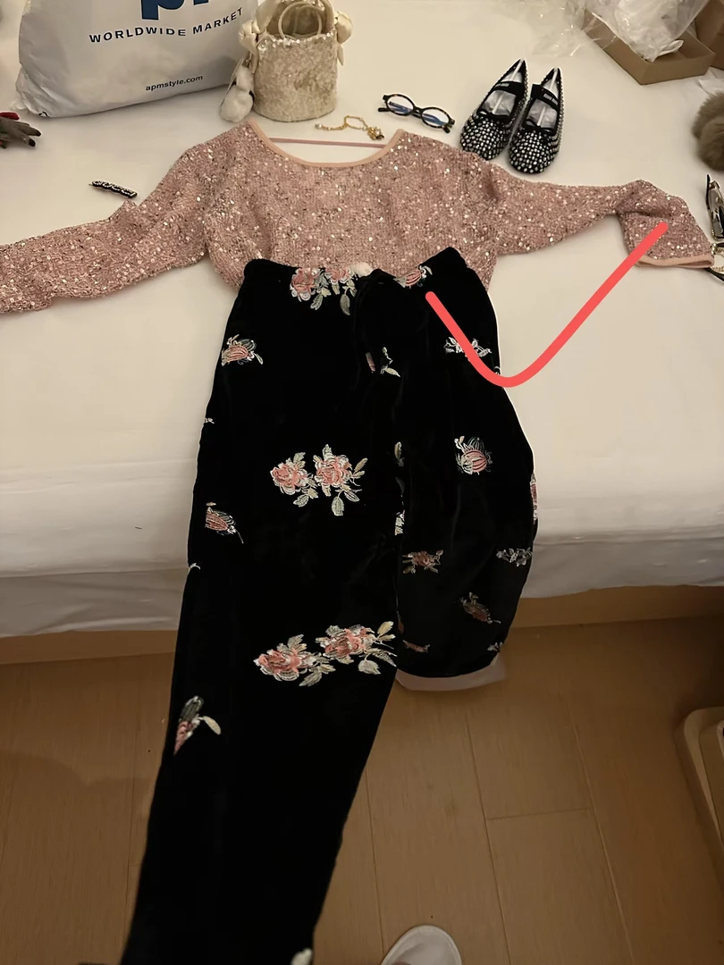 Buyfunny宝藏店铺~洋气粉色亮片聚会小衫