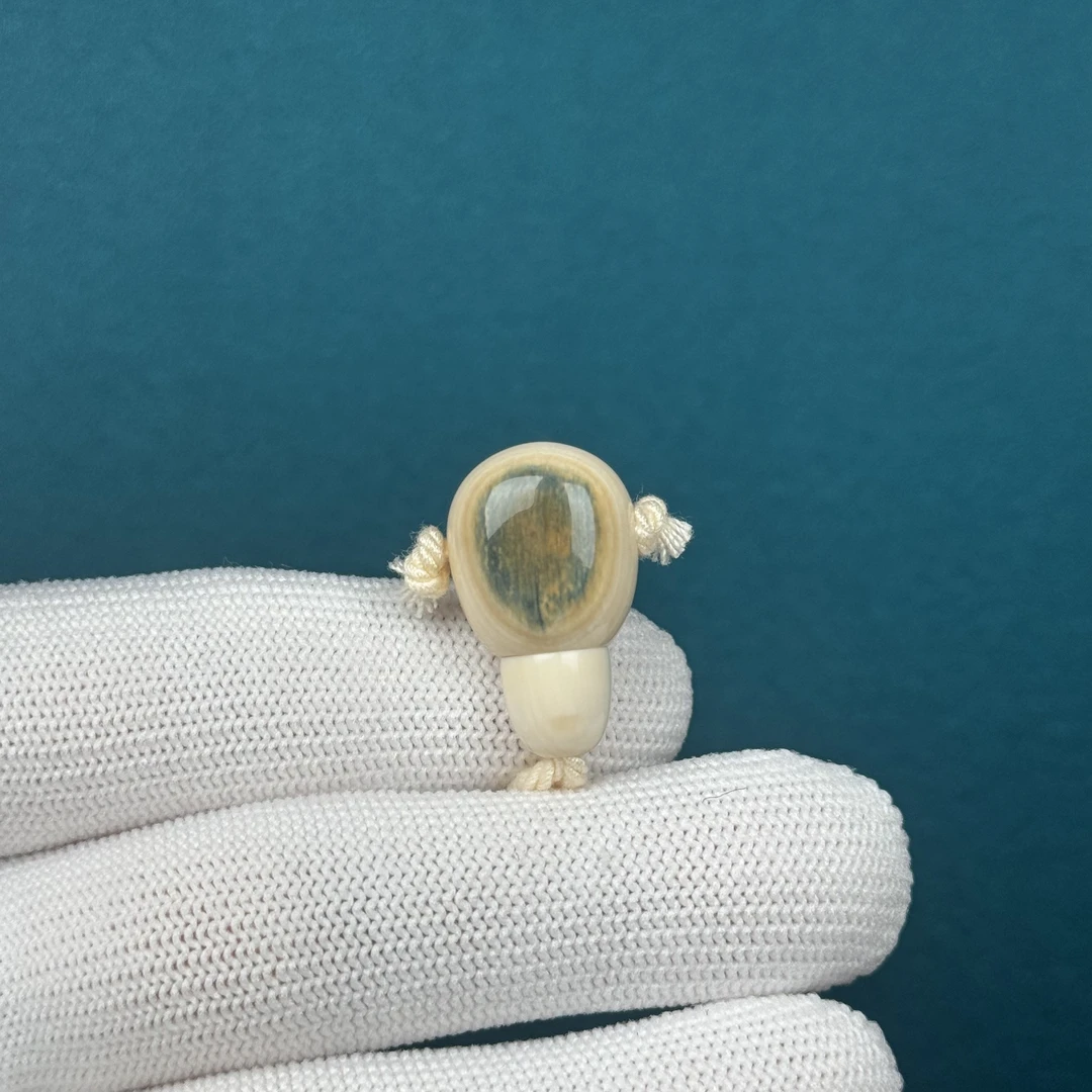 D42-77天然猛犸牙 蓝眼睛三通14*23.5mm支持复检假一罚十