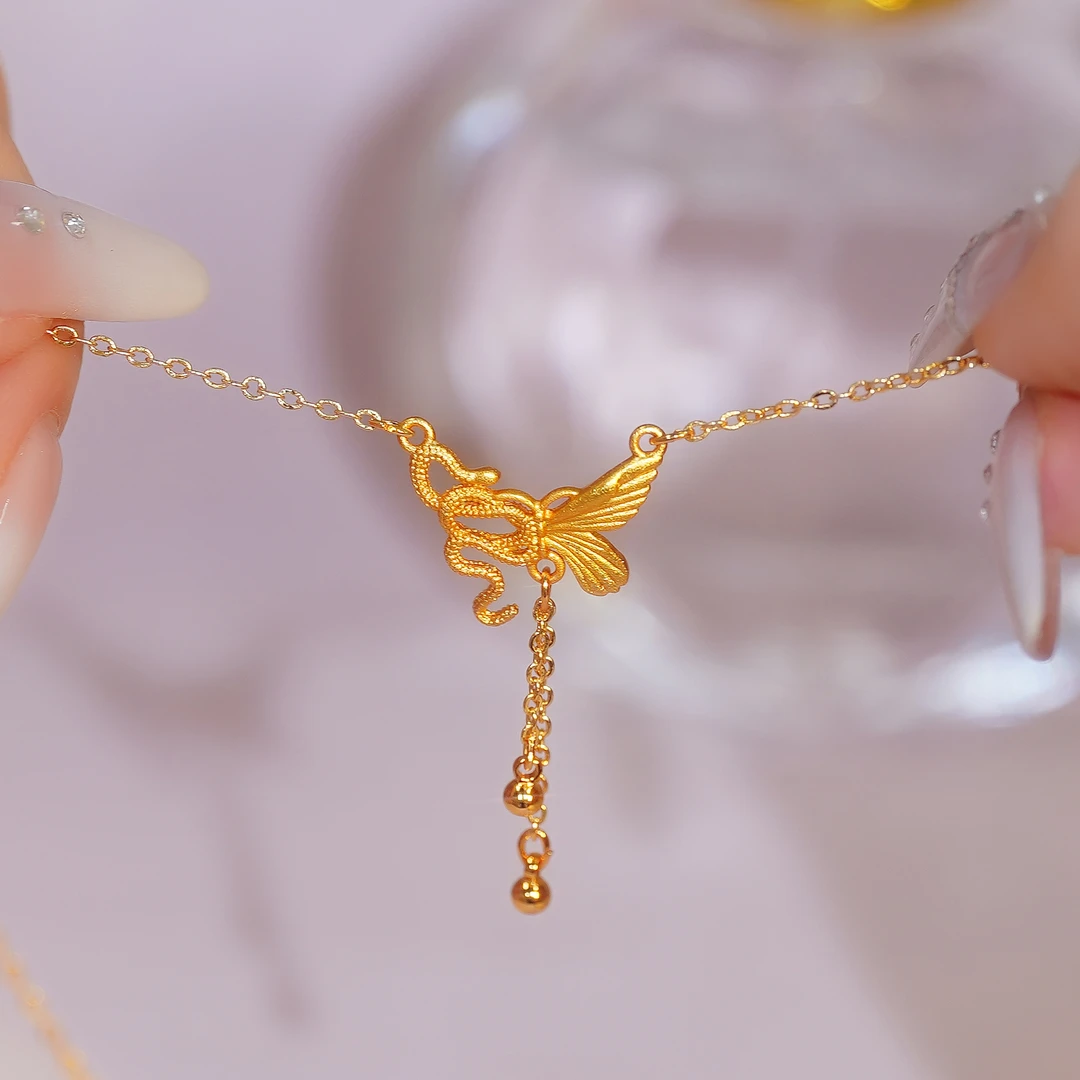 铜合金项链 蛇来运转  轻奢项链灵蛇本命年简约古风坠链