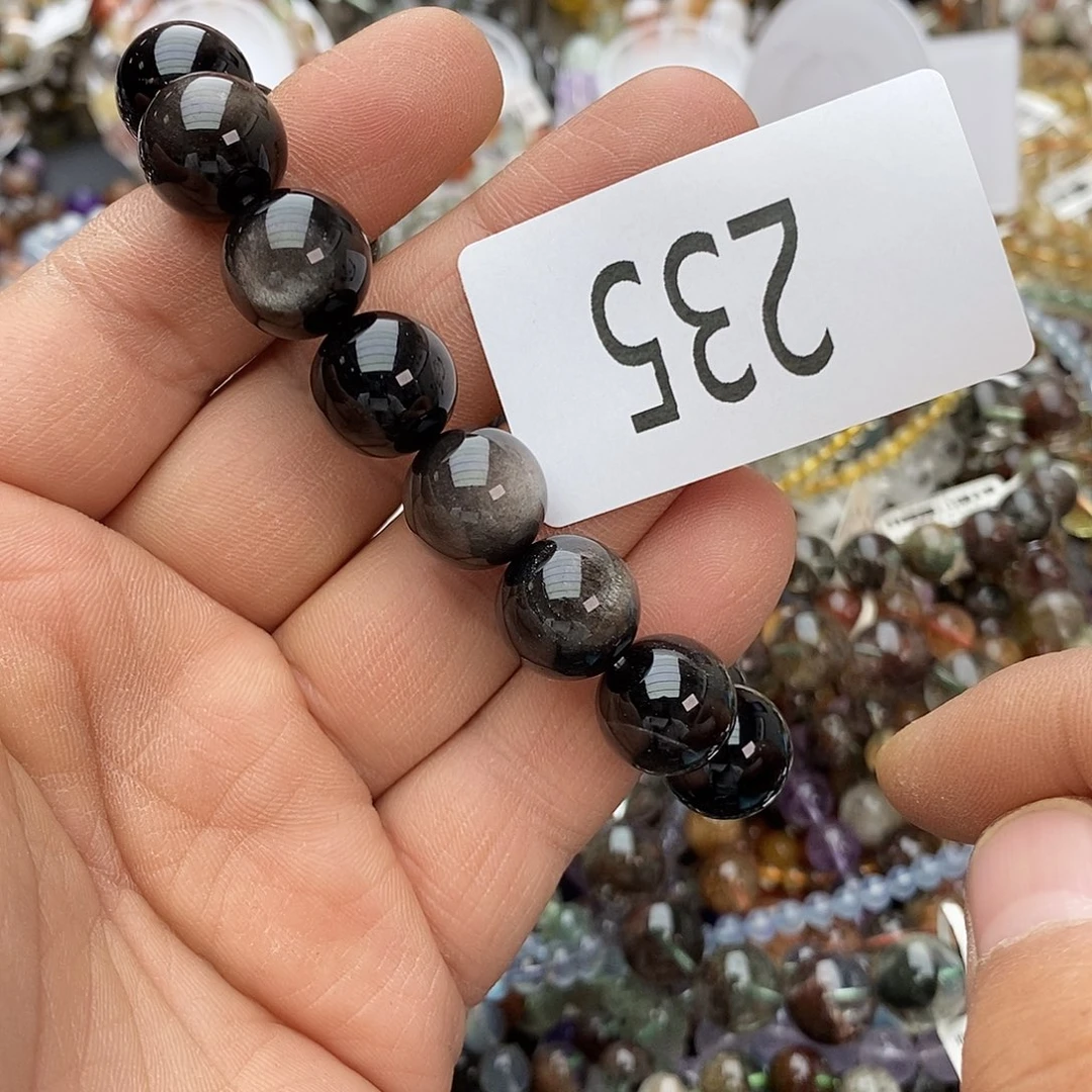 黑曜岩手链未镶嵌手链