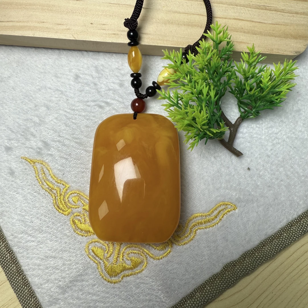 W114古巴新蜜 蜜糖红大无事牌素绳毛衣链