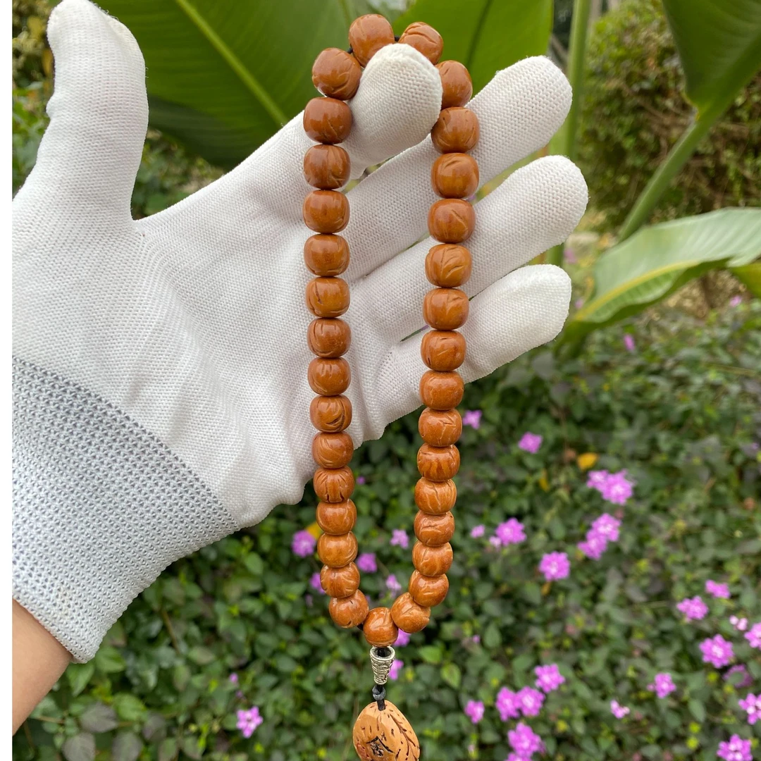 天然桃核手持脖挂直播间专拍手串