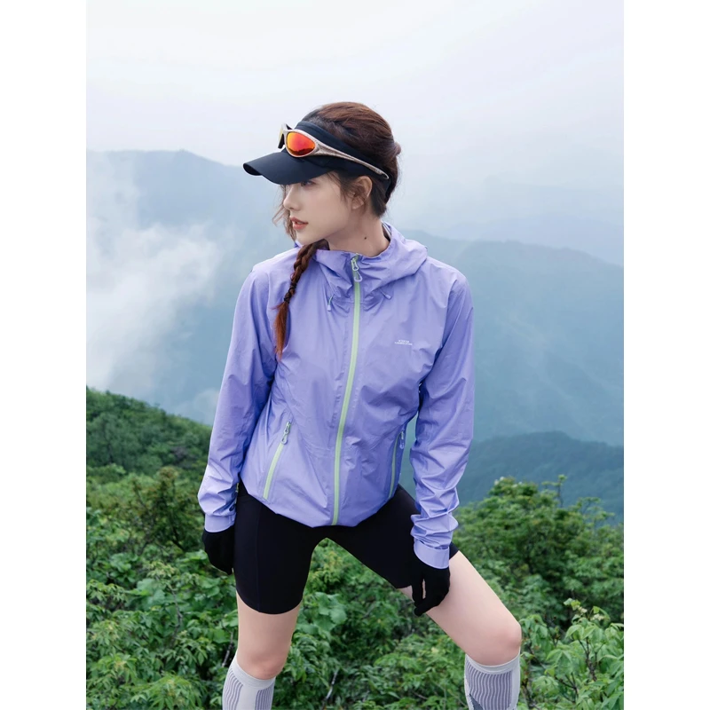 KSKM紫色冲锋衣外套女2025夏季新高级感三合一川西穿搭情侣登山服