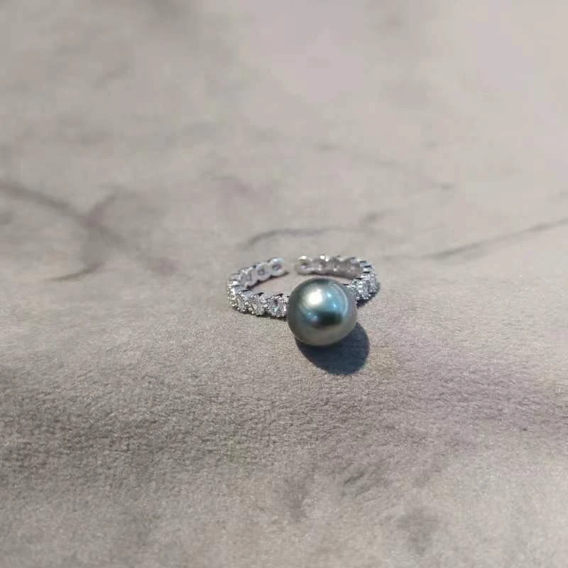 S925银海水珍珠戒指8-9mm
