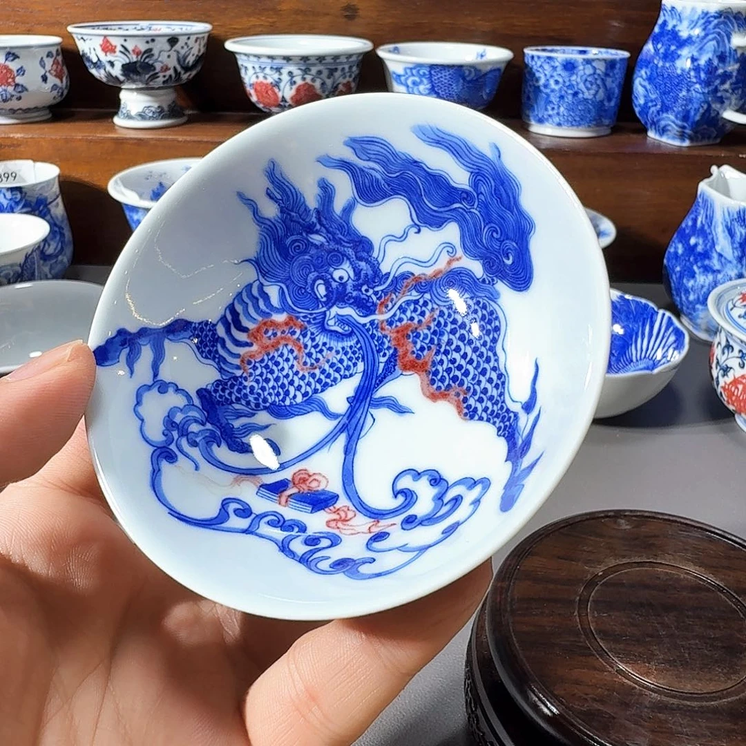 泥塑主人杯手工手绘微瑕