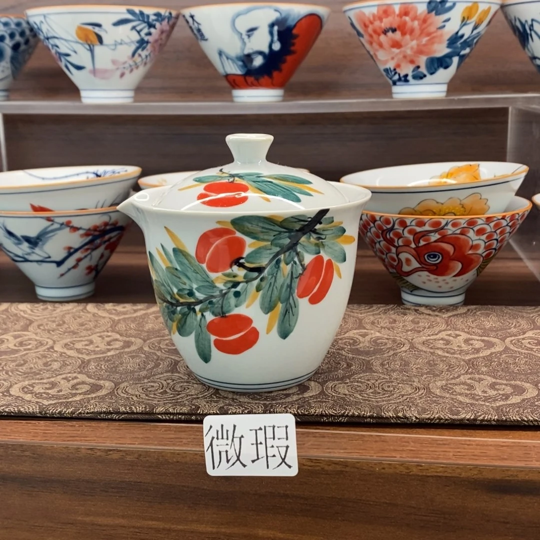 釉下彩老陶泥手工绘制