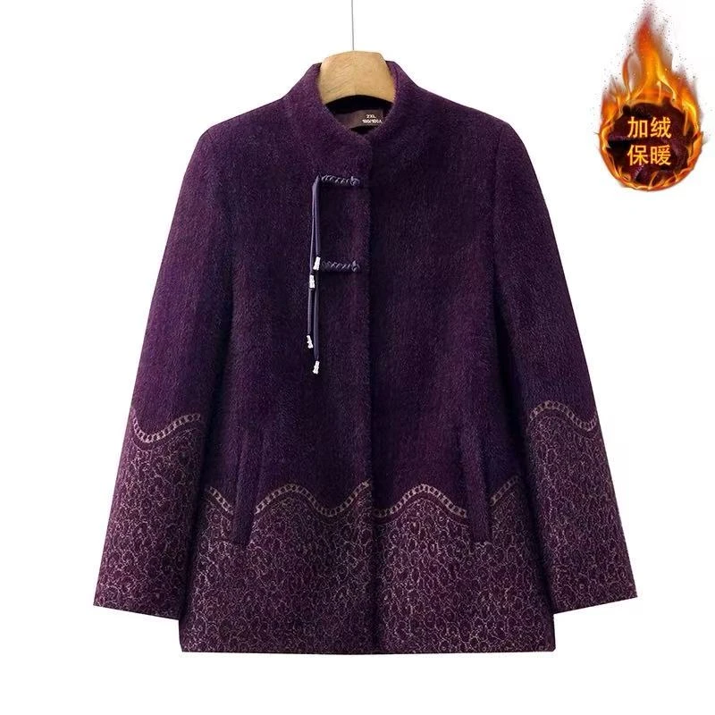 7873-中老年女装秋装新款妈妈外套贵夫人秋冬大衣洋气高贵上衣