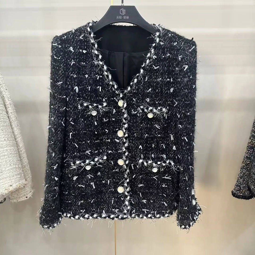 女短外套韩版厚款小香风外套百搭小香风长袖法式9040