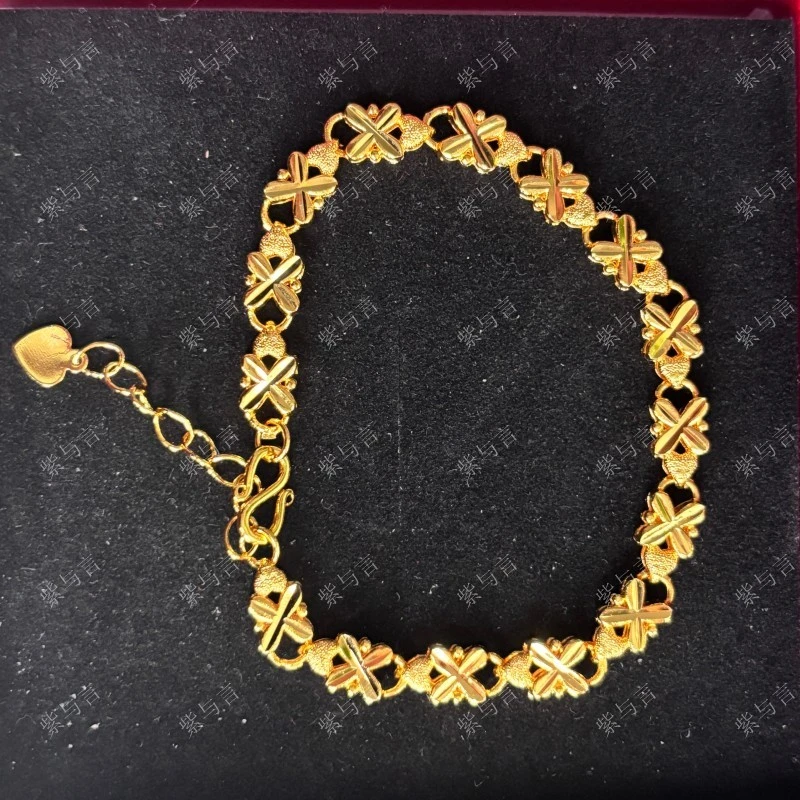 合金手链 铜合金材质四叶草手链轻奢饰品时尚女款甜美气质经典