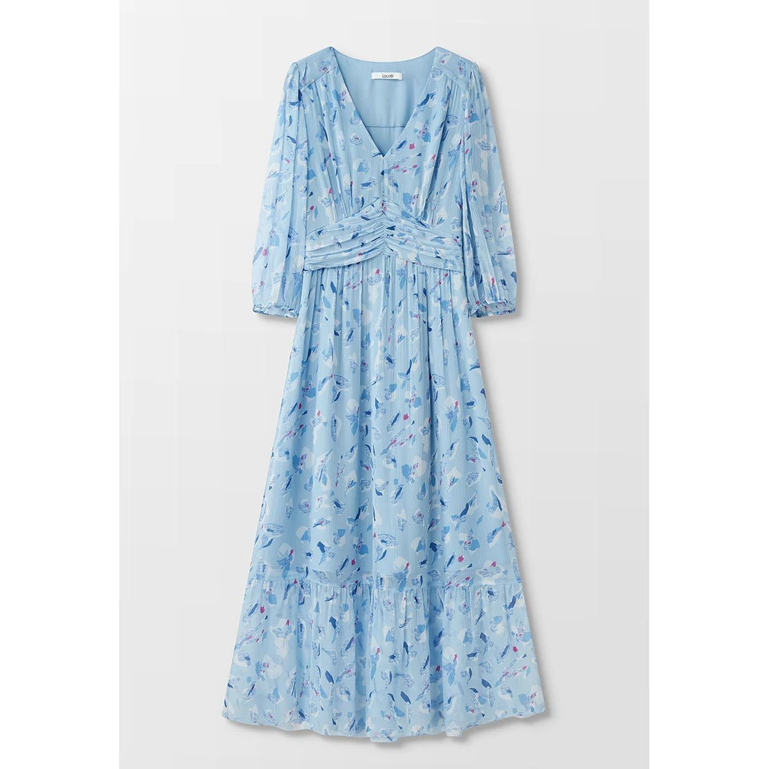 【陈大可】Laurel春夏百褶中长款连衣裙女LWD365Y077DX