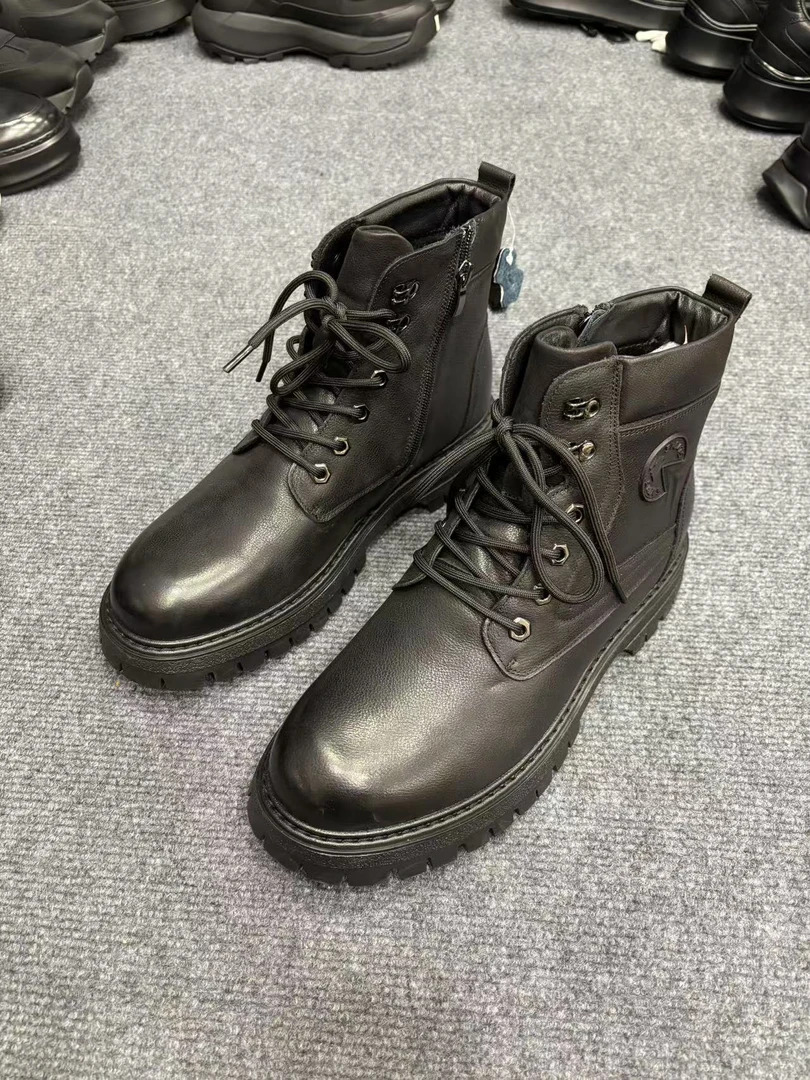 6611男士马丁靴时尚百搭真皮圆头高帮