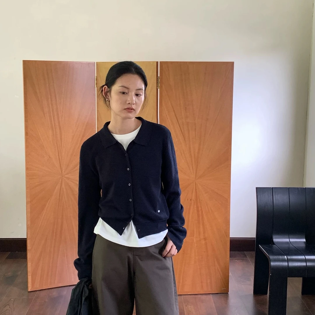 28048包袖修身型女常规款毛针织衫针织开衫2086衣长53