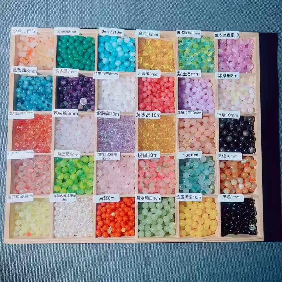 玛瑙玉石水晶手串手工DIY散珠多样性发一