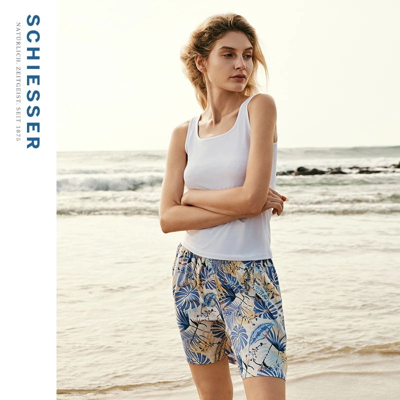 SCHIESSER舒雅女士环保亲肤透气轻薄印花短裤家居睡裤