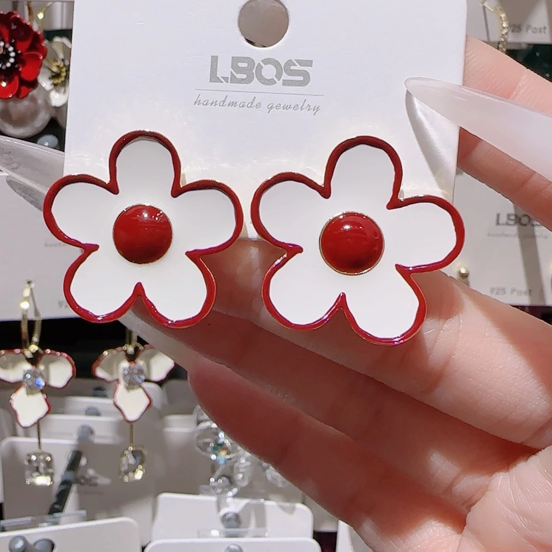 铜合金锆石925银耳环