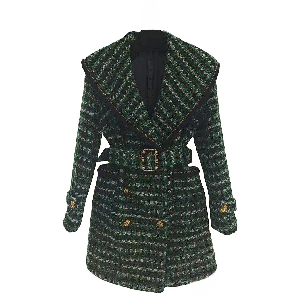 【FRANCE BALIYA】绿色时尚设计师宝洲绿高奢中长款定制大衣