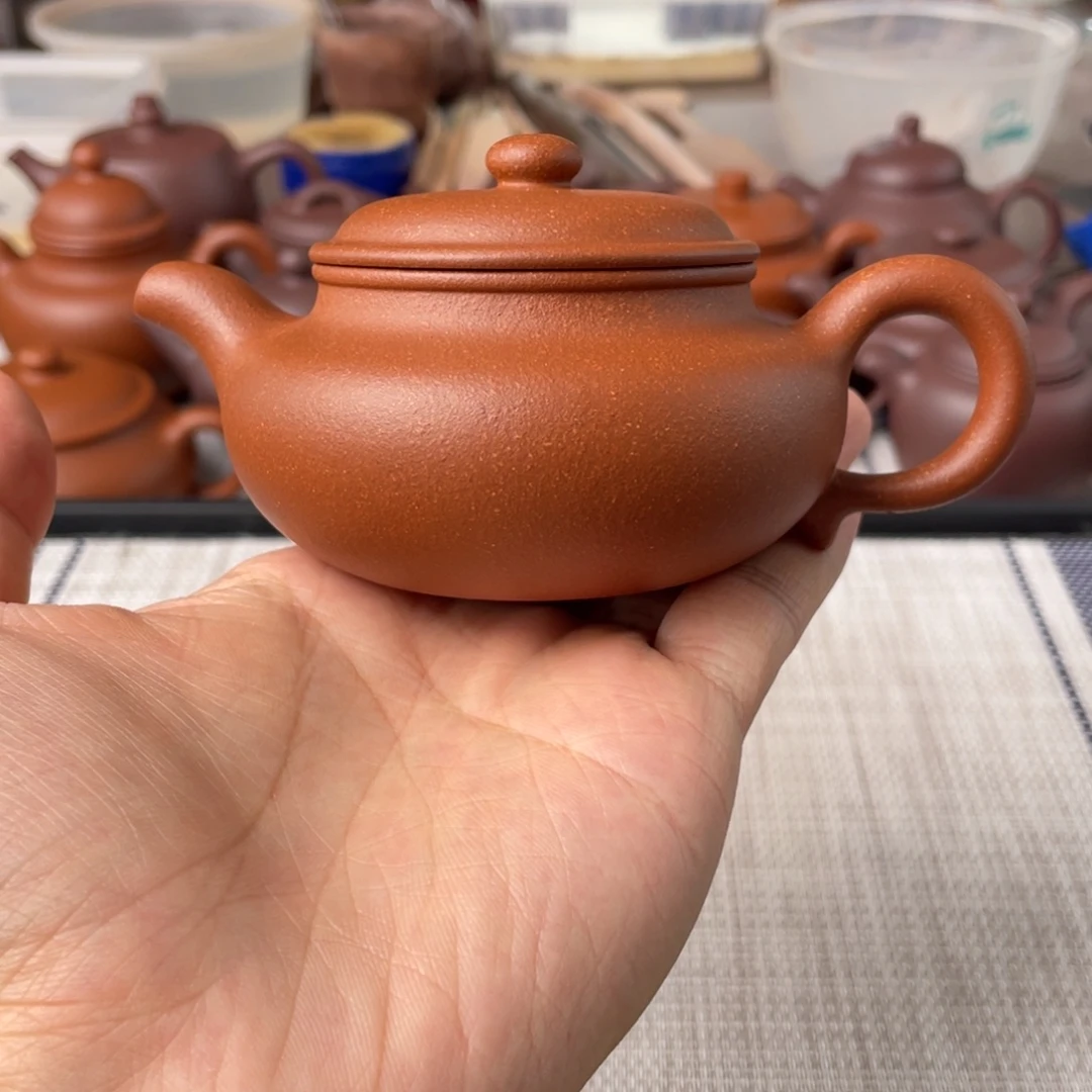 紫砂茶壶半手工红降坡仿古壶140cc