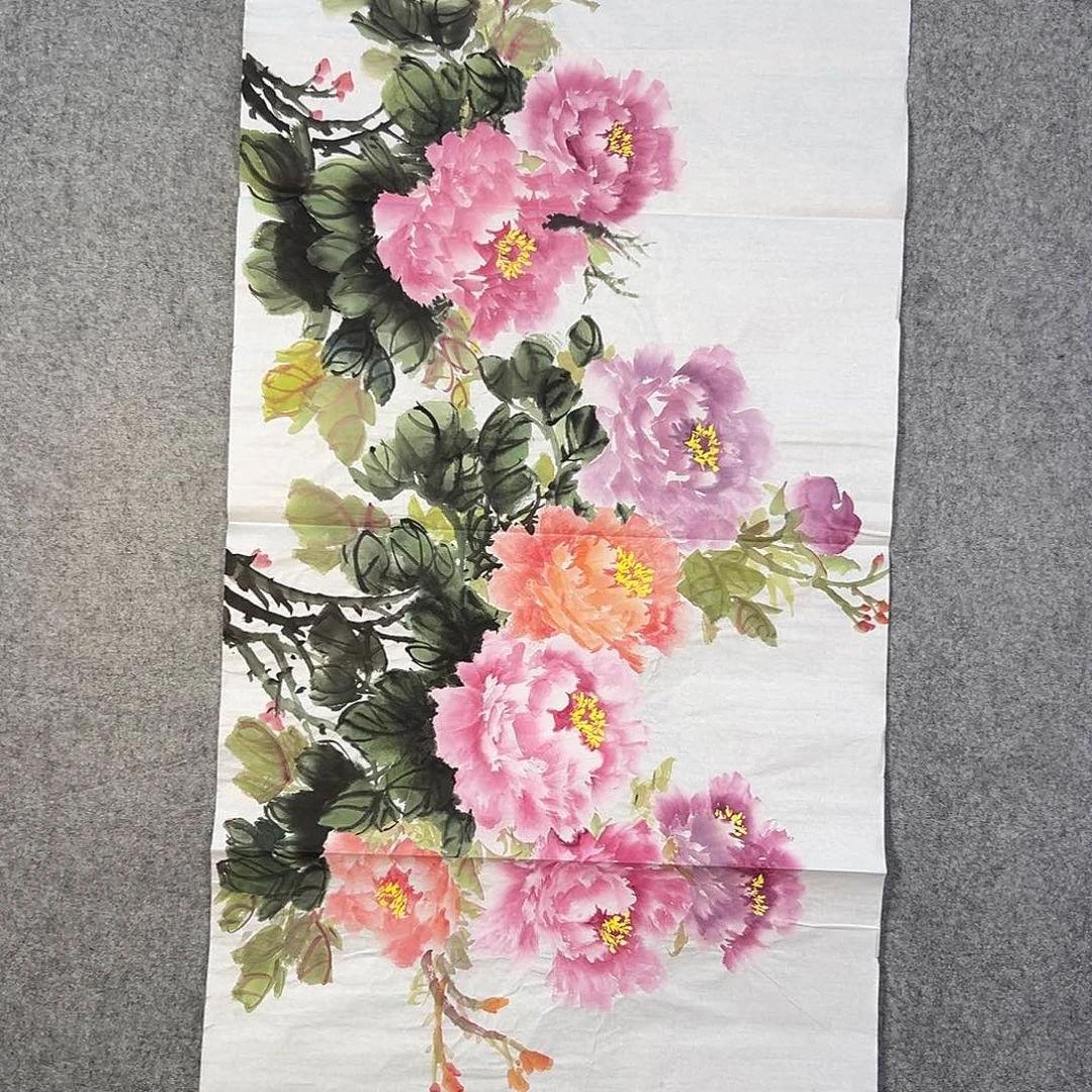 国画618 花鸟在树丛的顶端鸣叫叫声响