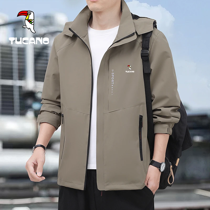 TUCANO/啄木鳥休闲连帽夹克外套男士春秋季宽松大码防水户外夹克