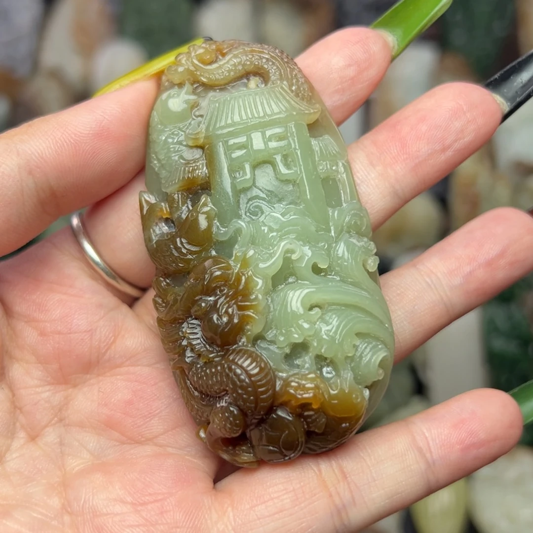 和田玉未镶嵌挂件