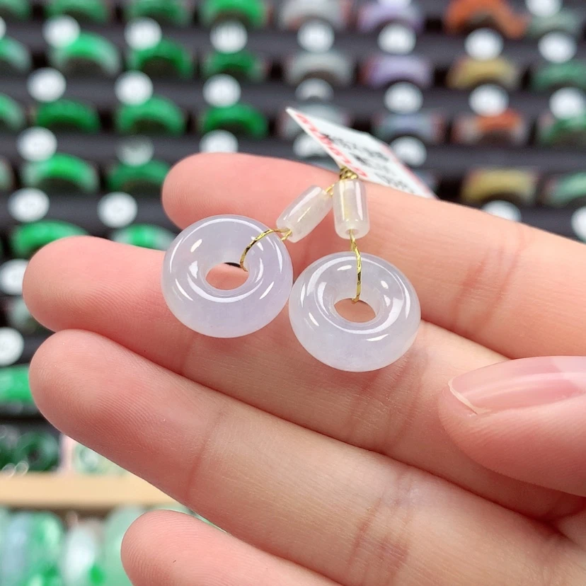 【闪购商品】未镶嵌戒指翡翠甜甜圈一对