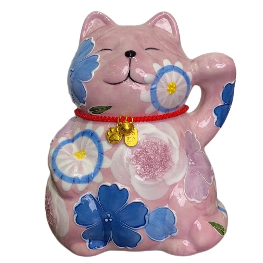 濑户烧 梦幻繁花 招财猫