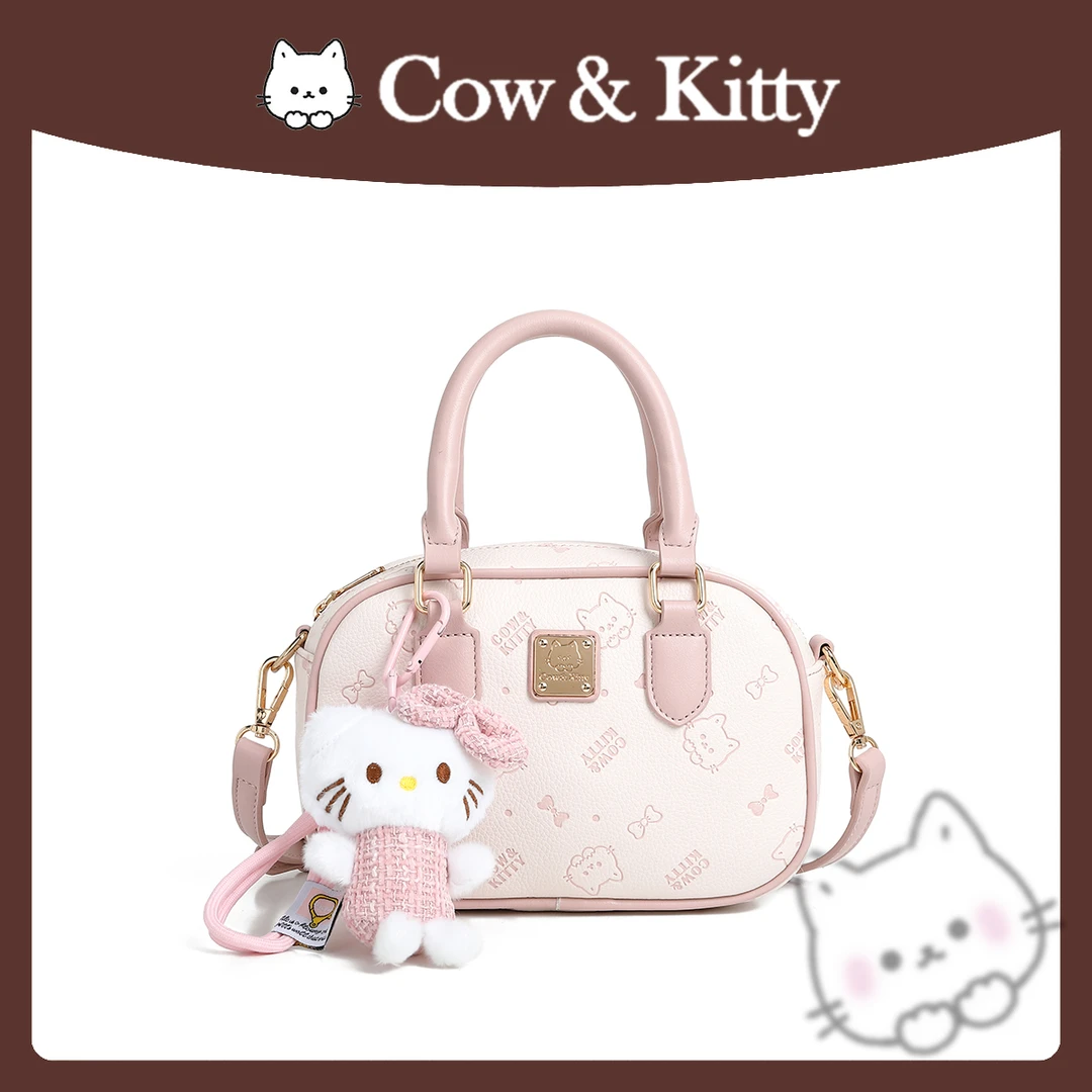 Cow&Kitty/璀璨樱花波士顿包手提单肩斜挎8008樱花粉