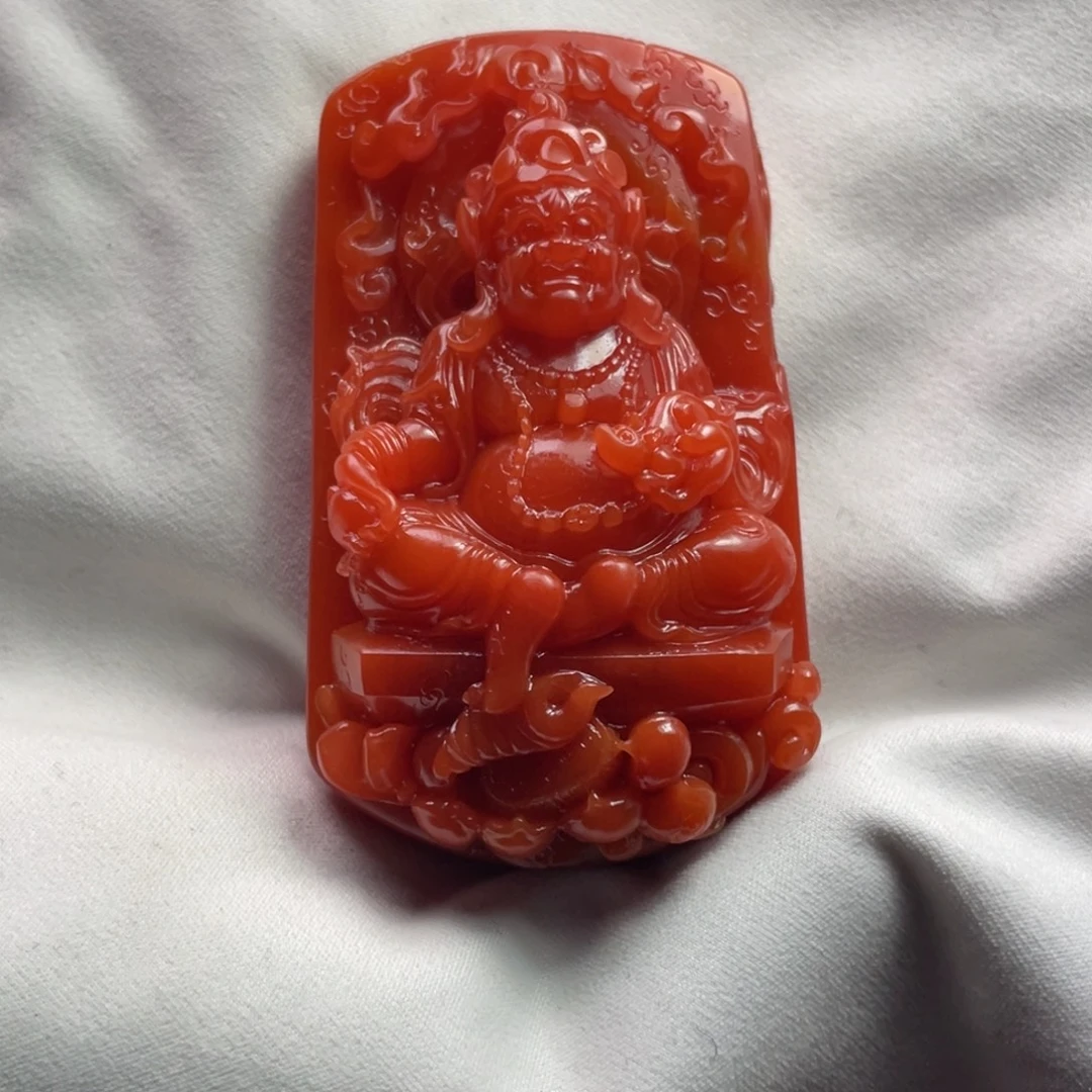 南红玛瑙未镶嵌原矿保山南红黄财神74 g