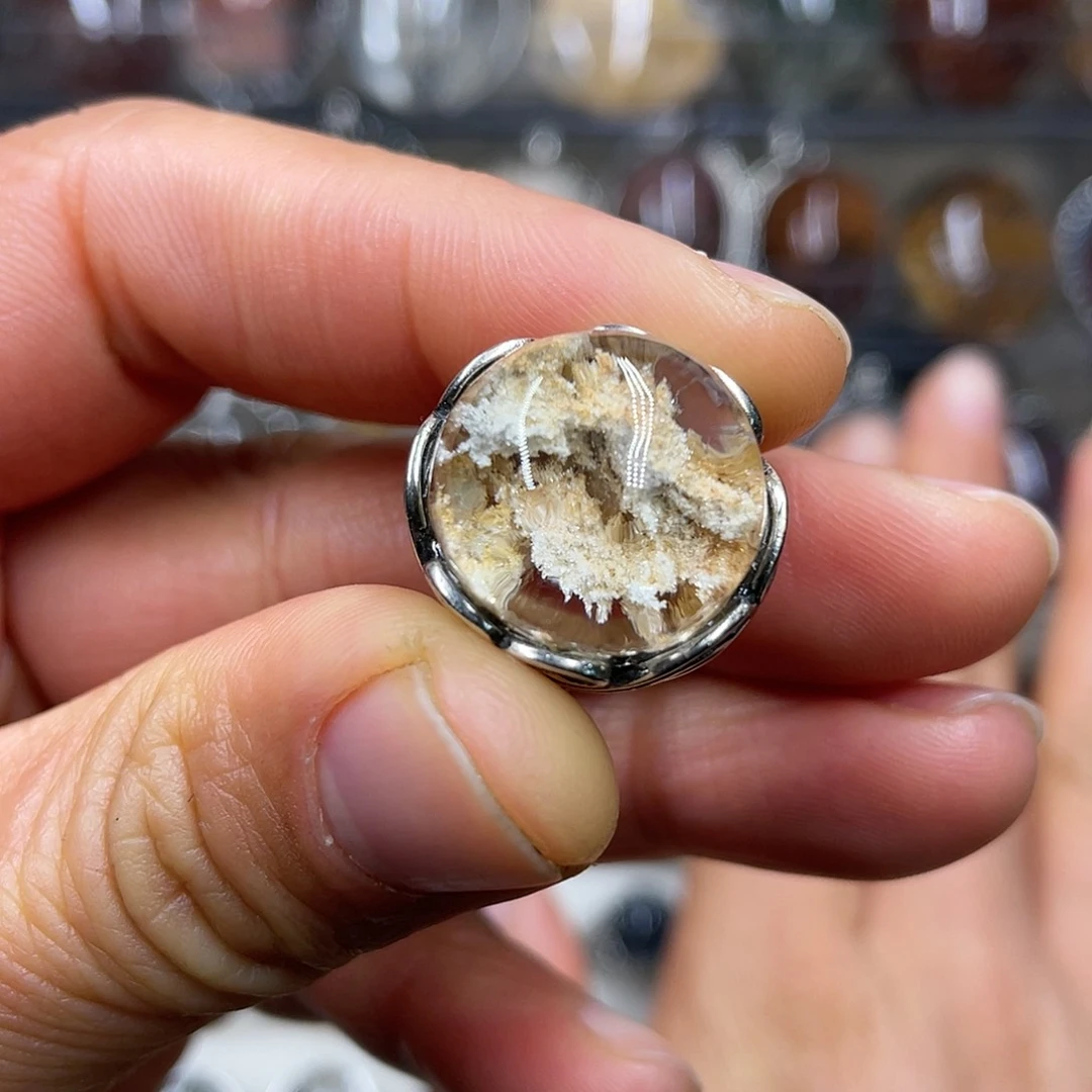 【闪购商品】水晶珠宝半成品银S925镶嵌戒指