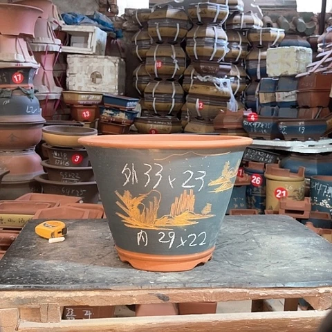 紫砂花盆斗盆一个