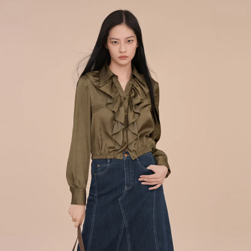 XK121030A275-XG雪歌春款驼色衬衫