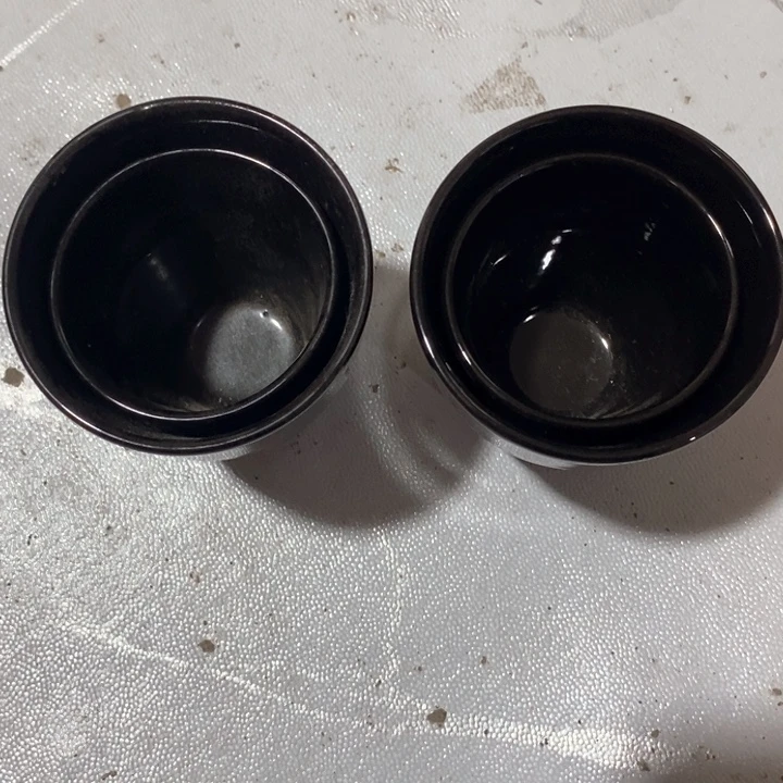 风***令瓷片黑陶杯4个微瑕
