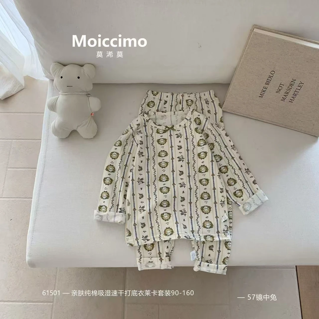 130-160女童兔子亲肤莱卡家居服套装