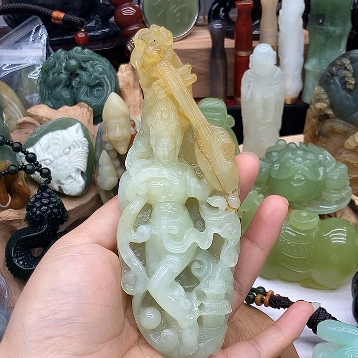 岫玉未镶嵌手把件