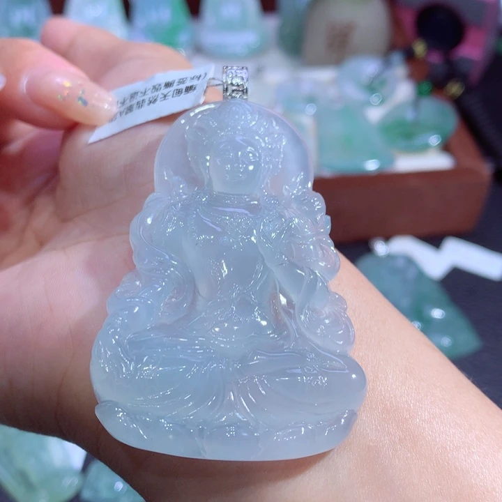 翡翠18K金镶嵌吊坠(不含链)翡翠