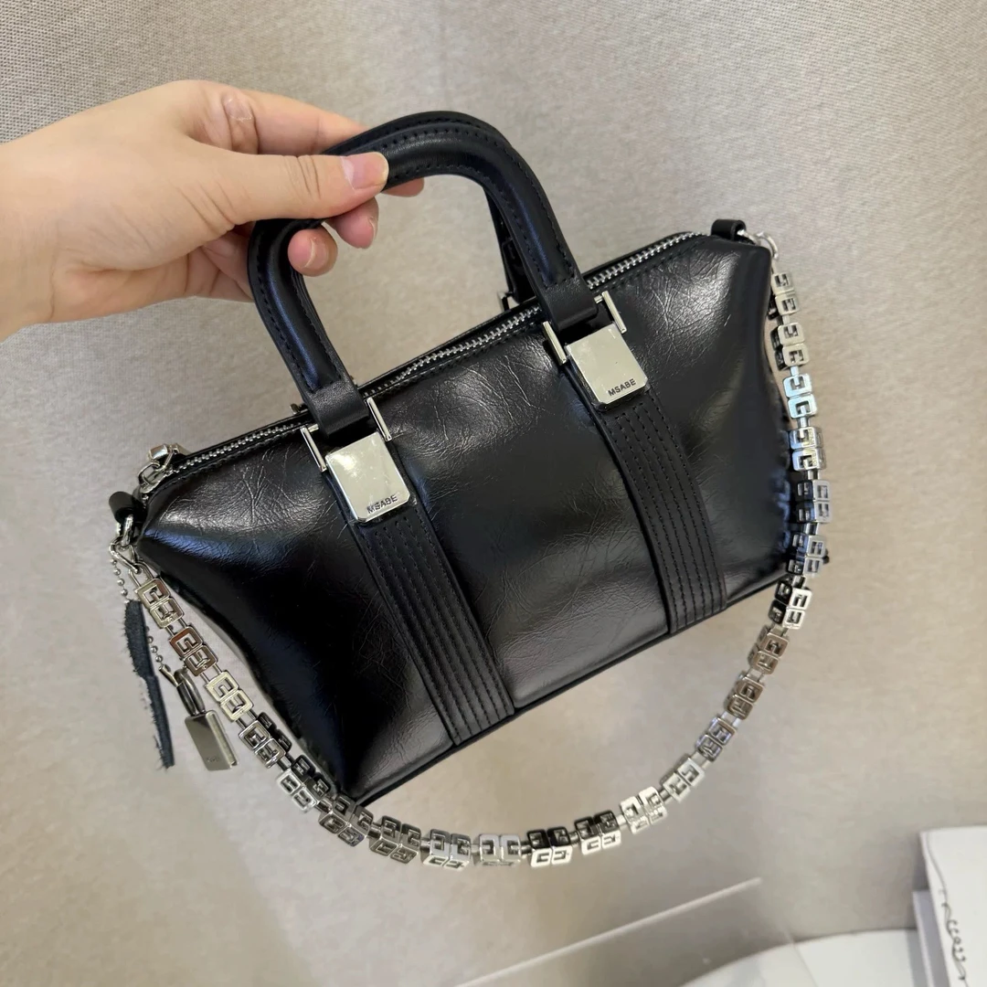 【ZjJun】3688椭圆形单肩方形斜挎包百搭肩包美式包包2025年