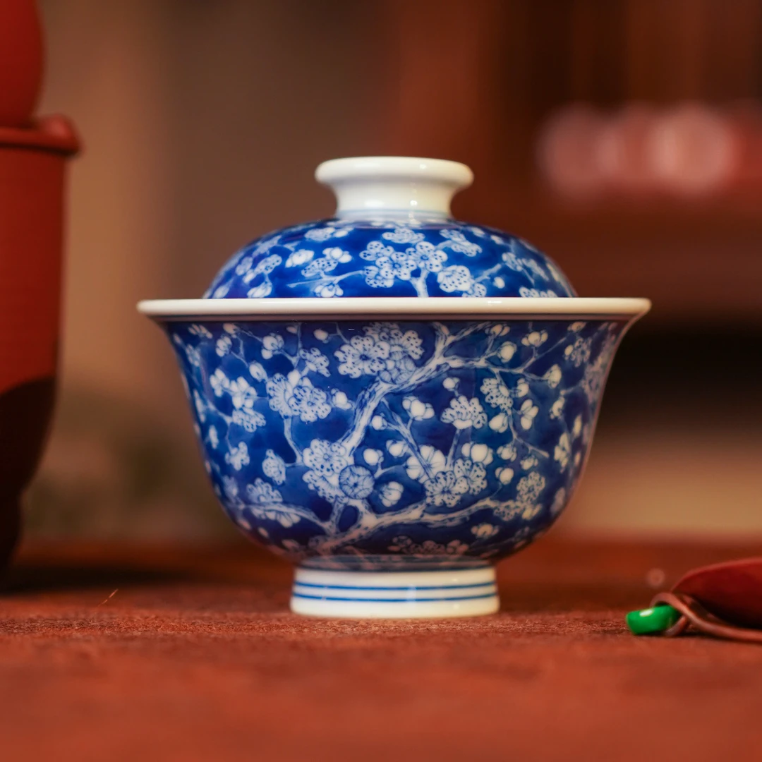 刘建锋窑 冰梅小盖碗 茶瓷喝茶品茗饮茶手工家用中式茶具 LJF031