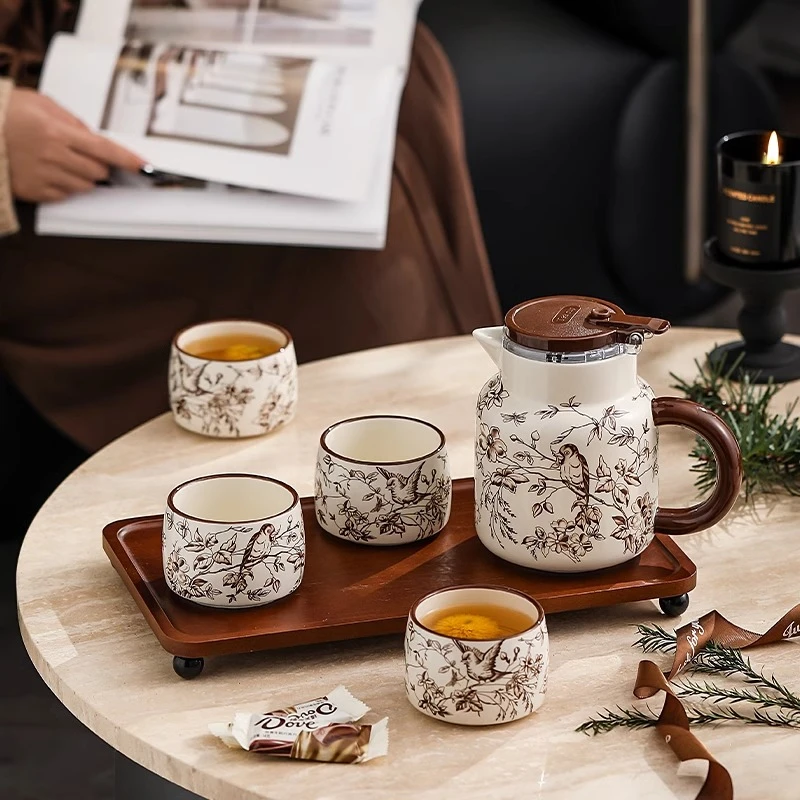 中古风茶具套装家用水壶待客茶杯一套轻奢高颜值新居乔迁礼盒送人