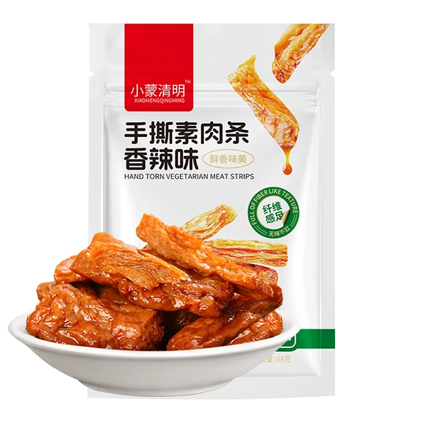 小蒙清明8袋手撕素肉条休闲追剧小零食素肉豆干*8袋