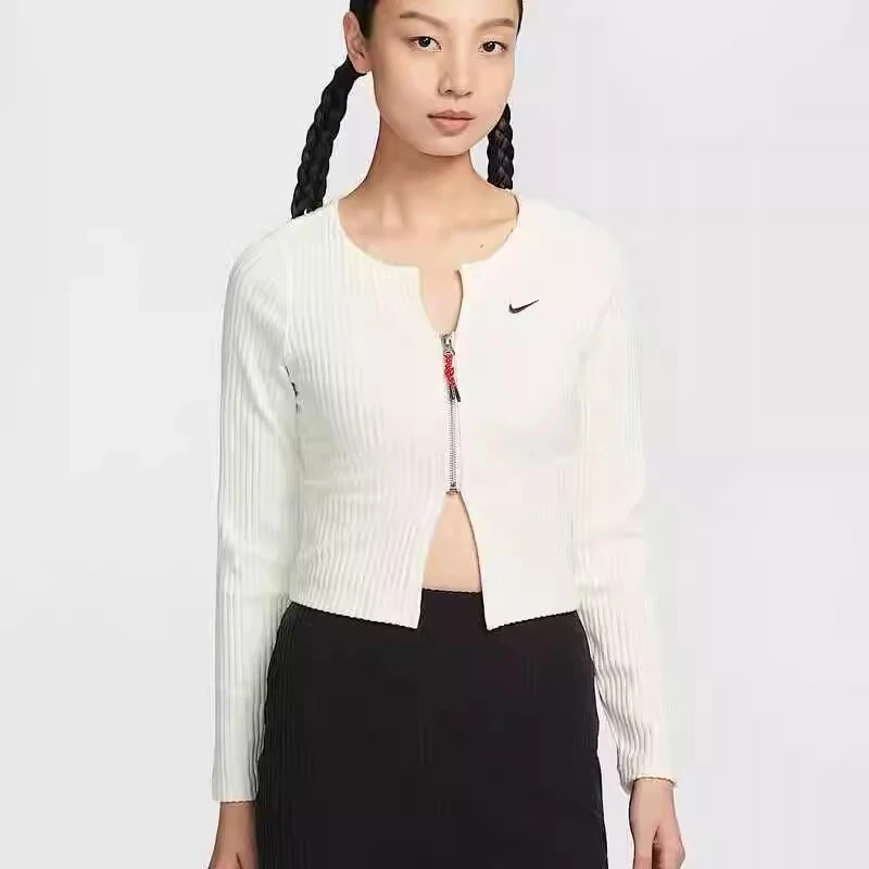 耐克正品新款女2025灵蛇迎新系列罗纹针织修身开襟运动开衫HV8459