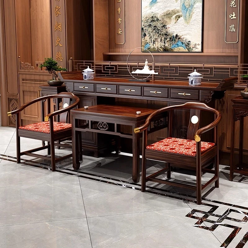 中堂六件套实木新中式供桌香案台家用客厅农村堂屋家具八仙