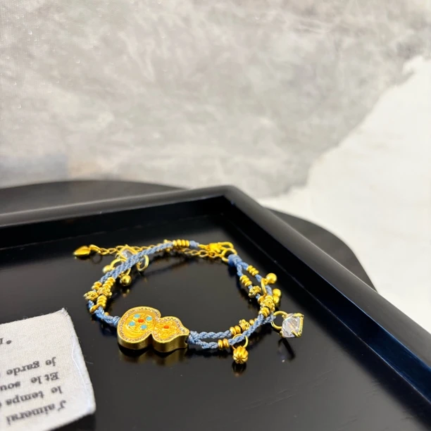 铜合金合成锆石手链 双层葫芦手链SL2016