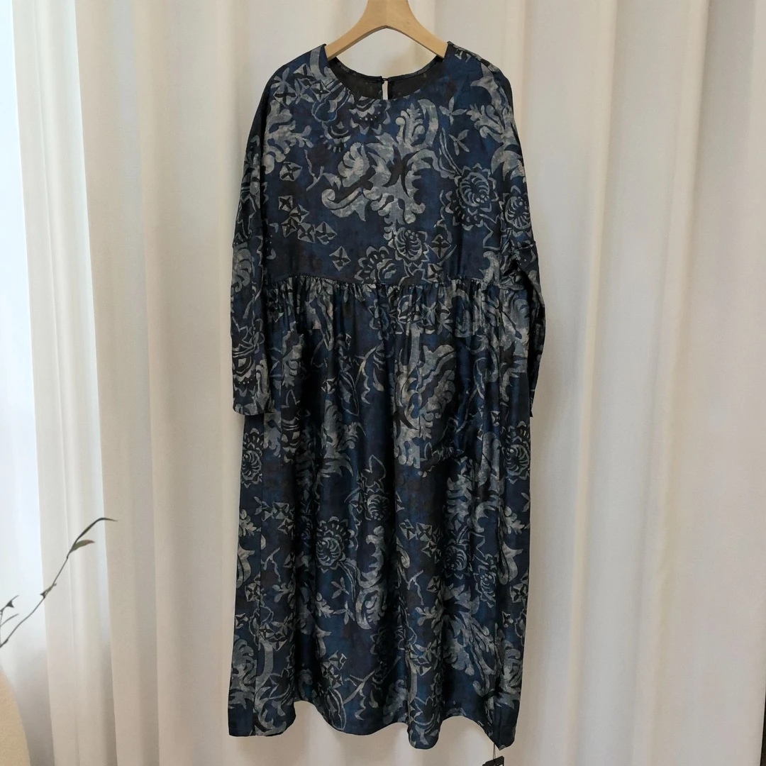 新款桑蚕丝青花瓷连衣裙 772305-3