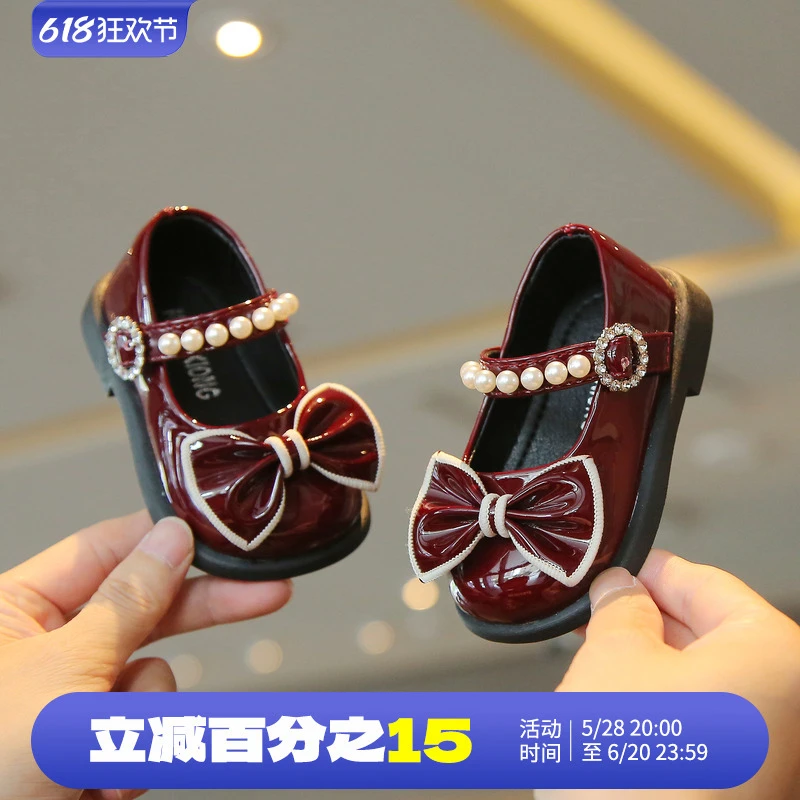 春秋新款女宝宝公主小皮鞋女童单鞋1一2岁婴儿童小童防滑学步鞋子