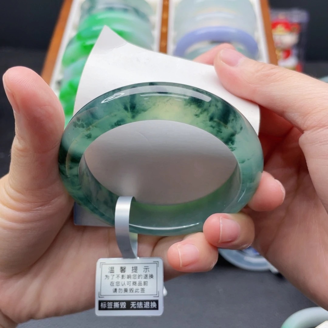 未镶嵌手镯翡翠52.3冰飘花