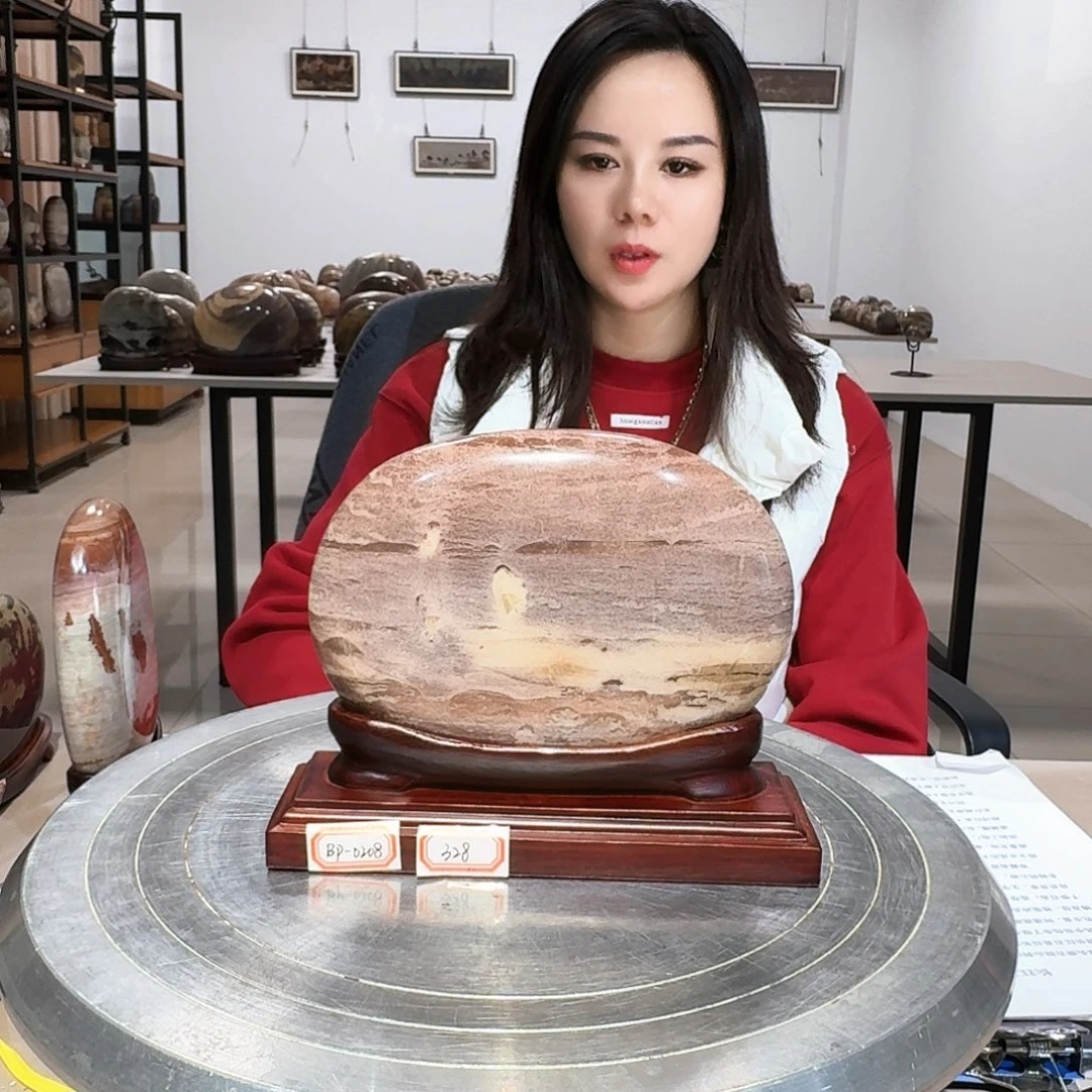 长江画面石精品摆件